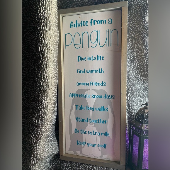 Artisan Other - Advice From A Penguin Wooden Sign 🐧